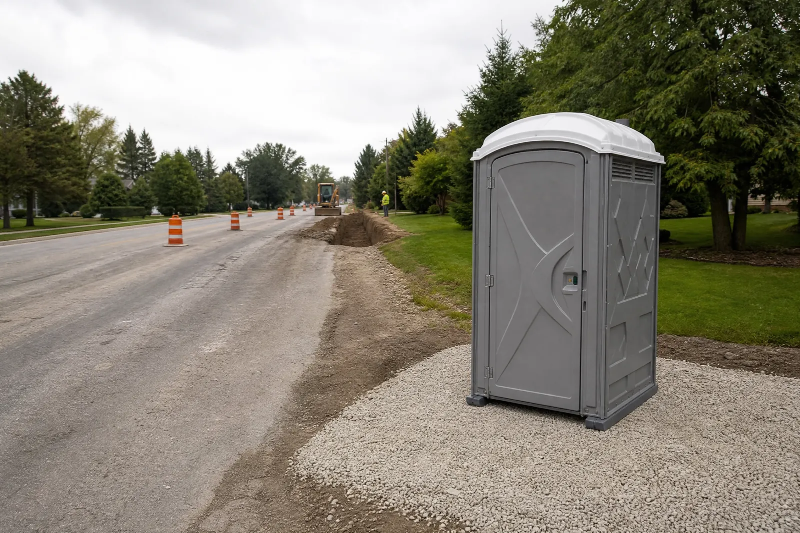 Long-term site sanitation portable sanitation setup